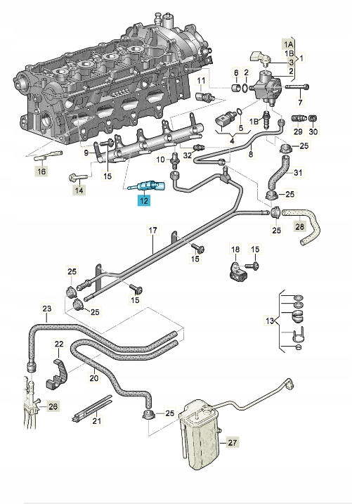 Sada 4 ks vstřikovačů 06F906036F — Volkswagen Scirocco Volkswagen Oe