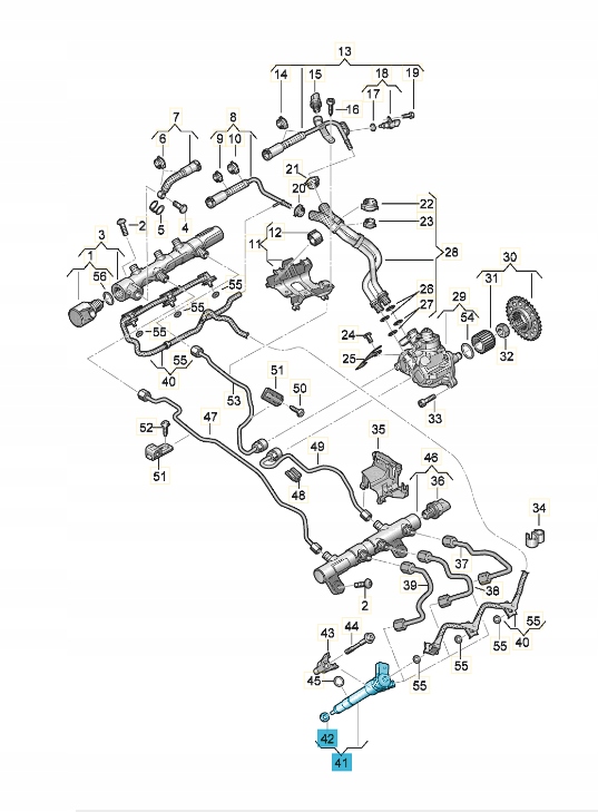 Sada 4 ks vstřikovačů 059130278P — Audi S5 Audi Oe