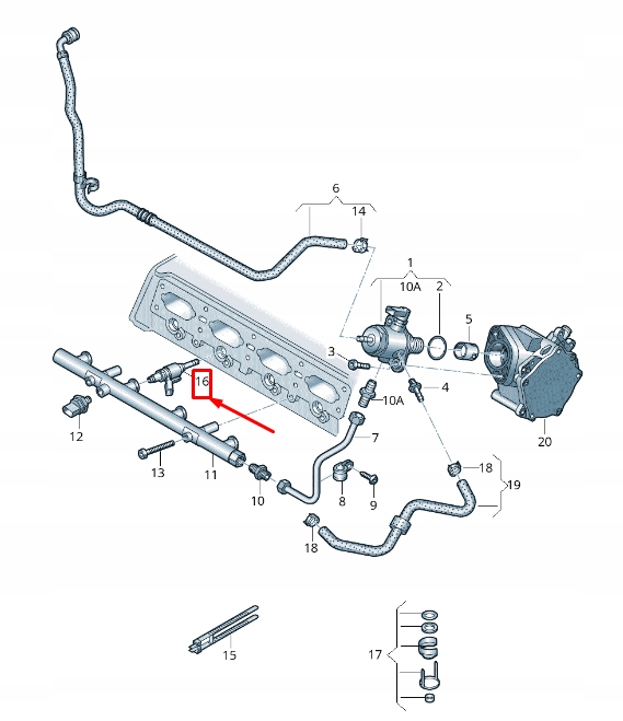 Sada 4 ks vstřikovačů 06G906036AF — Audi TT Volkswagen Oe