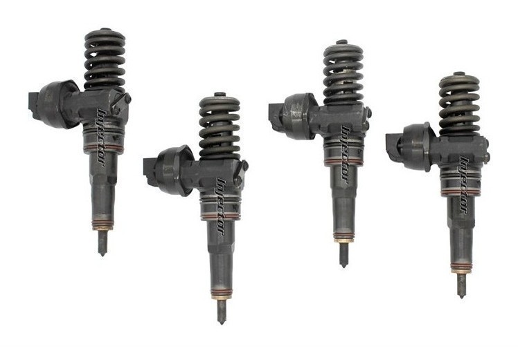 Audi A3 1.9 TDI 77 KW 105 HP sada 4 ks použitých vstřikovačů BOSCH 038130073BL, 038130073BN